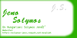 jeno solymos business card